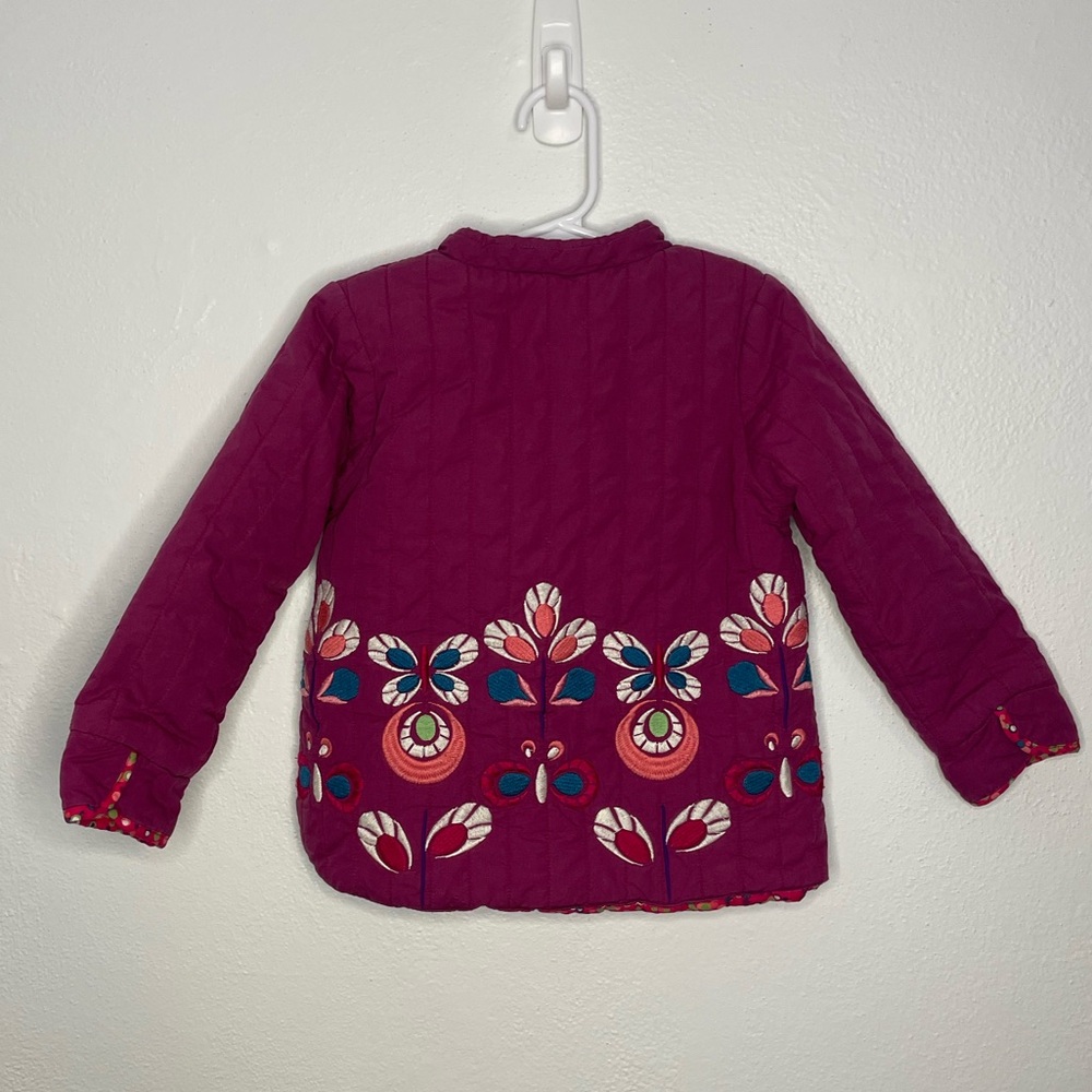 Floral European Embroidered Kids Jacket - Purple 2T-4T